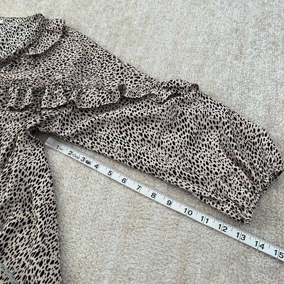 Stitch Fix Skies Are Blue 3/4 Sleeve Ruffle Blouse Top L - Picture 7 of 9